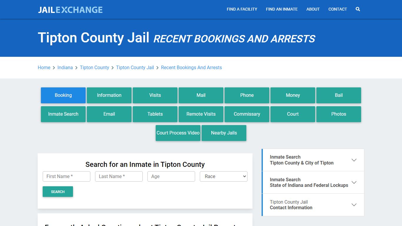 Tipton County Jail Recent Bookings And Arrests - Jail Exchange